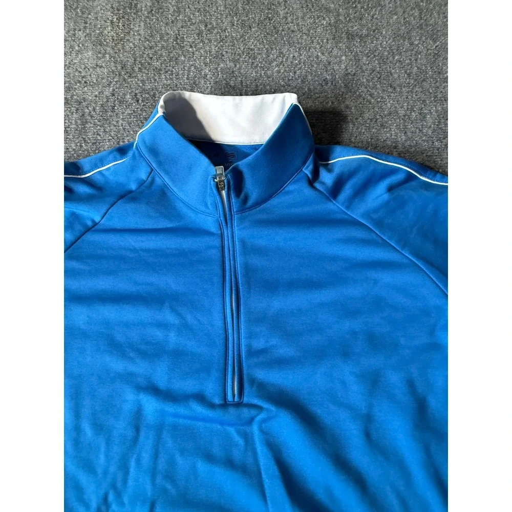 Adidas Golf Climalite Mens XL Blue Quarter Zip Pullover‎ Long Sleeve Shirt